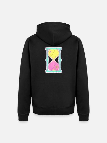 Bunte Sanduhr - Unisex Premium Bio Zip Hoodie - Schwarz