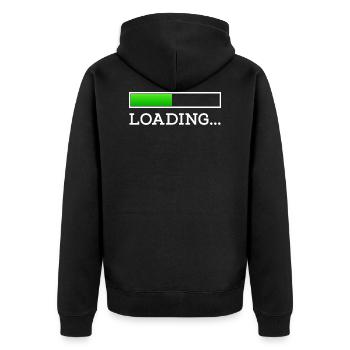 Charging bar battery - Unisex Premium Organic Zip Hoodie - black - Back - Nico (187cm)