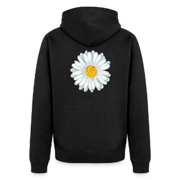 daisy - Unisex Premium Organic Zip Hoodie - black - Back - Nico (187cm)