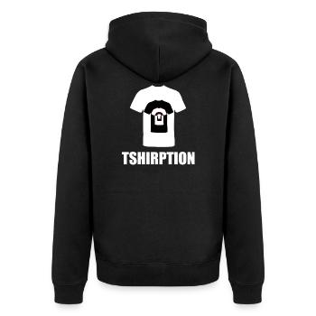 Tshirt In Tshirt In Tshirt In Tshirt Geschenkidee - Unisex Premium Bio Zip Hoodie - Schwarz - Hinten - Nico (187cm)