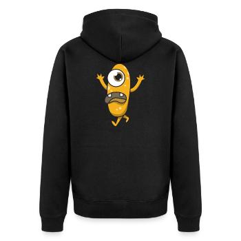 Monstre cyclope cadeau Halloween criant des yeux - Veste à capuche bio Premium Unisexe - noir - Dos - Nico (187cm)