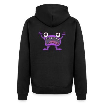 Monstre yeux de dessin animé cadeau halloween drôle - Veste à capuche bio Premium Unisexe - noir - Dos - Nico (187cm)