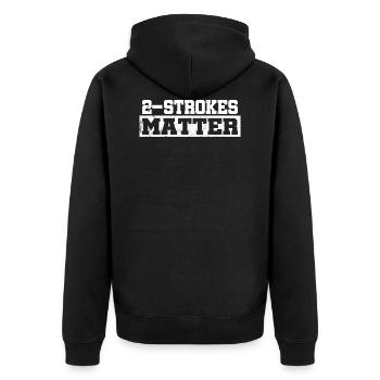 Zweitakt 2Takt MX Motocross Geschenk Geschenkidee - Unisex Premium Bio Zip Hoodie - Schwarz - Hinten - Nico (187cm)