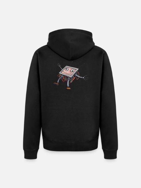 Dizzy robot dizzy - Unisex Premium Organic Zip Hoodie - black
