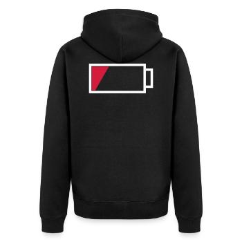Battery empty - Unisex Premium Organic Zip Hoodie - black - Back - Nico (187cm)