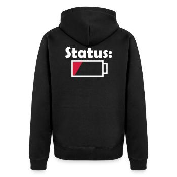 Batterie État vide - Veste à capuche bio Premium Unisexe - noir - Dos - Nico (187cm)