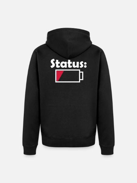 Battery status empty - Unisex Premium Organic Zip Hoodie - black