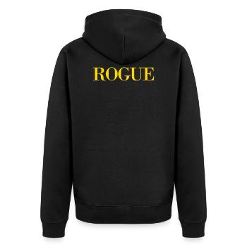 Rogue- Show your dark side - Unisex Premium Organic Zip Hoodie - black - Back - Nico (187cm)