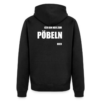 JE SUIS JUSTE LÀ POUR ME MOQUER - Veste à capuche bio Premium Unisexe - noir - Dos - Nico (187cm)