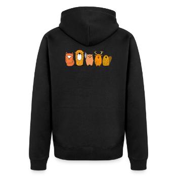 Animaux de la forêt Idée cadeau - Veste à capuche bio Premium Unisexe - noir - Dos - Nico (187cm)