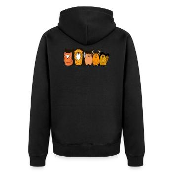 Animaux de la forêt Idée cadeau - Veste à capuche bio Premium Unisexe - noir - Dos - Nico (187cm)