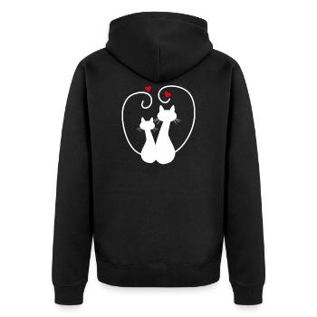 les chats aiment - Veste à capuche bio Premium Unisexe - noir - Dos - Nico (187cm)
