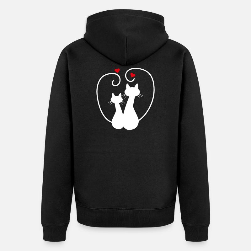 les chats aiment - Veste à capuche bio Premium Unisexe - noir