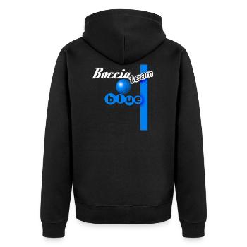 Bocce Team Blue - Unisex Premium Organic Zip Hoodie - black - Back - Nico (187cm)