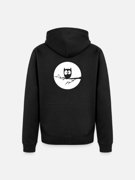 Nachteule - Unisex Premium Bio Zip Hoodie - Schwarz