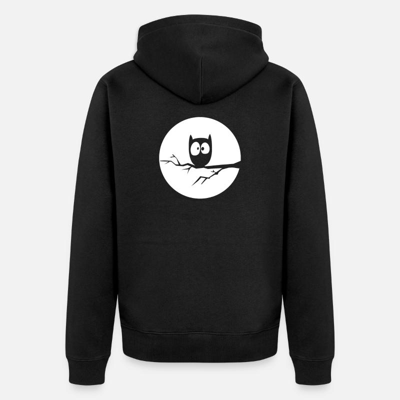 Nachteule - Unisex Premium Bio Zip Hoodie - Schwarz