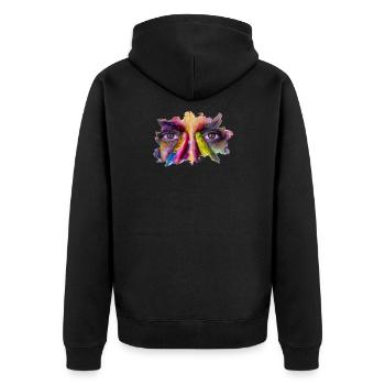 Portrait art model photo - Unisex Premium Organic Zip Hoodie - black - Back - Nico (187cm)
