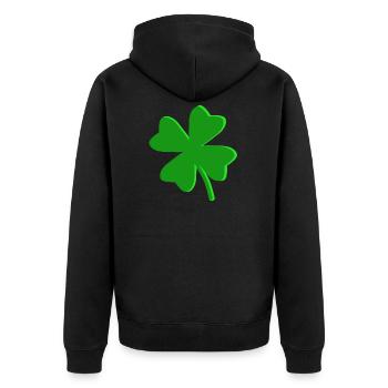 Four-leaf clover - Unisex Premium Organic Zip Hoodie - black - Back - Nico (187cm)