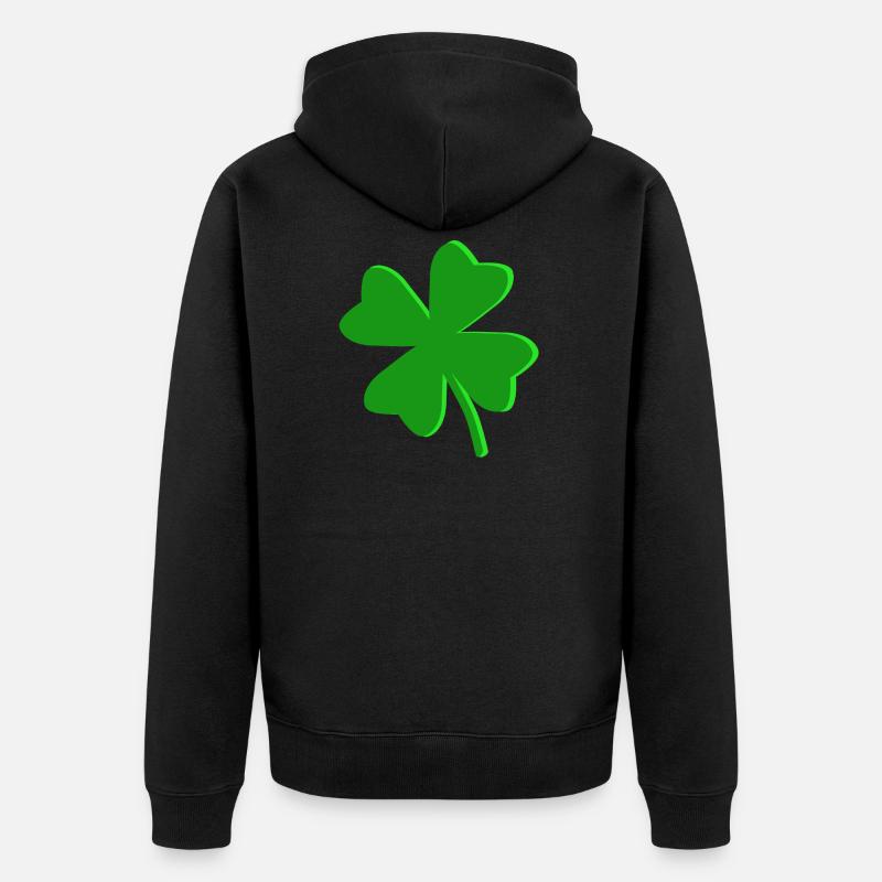Trèfle à quatre feuilles - Veste à capuche bio Premium Unisexe - noir