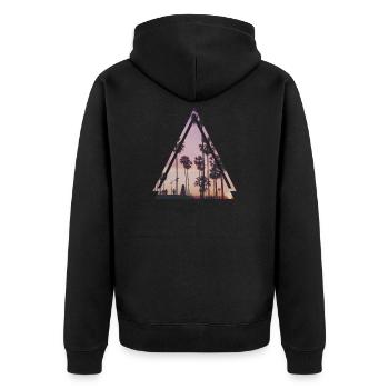 palmiers - Veste à capuche bio Premium Unisexe - noir - Dos - Nico (187cm)