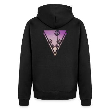 palmiers - Veste à capuche bio Premium Unisexe - noir - Dos - Nico (187cm)
