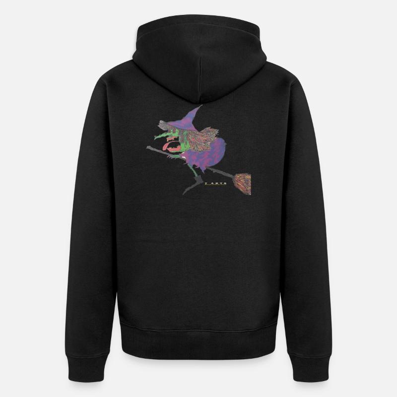 Dent de sorcière jaune - Veste à capuche bio Premium Unisexe - noir