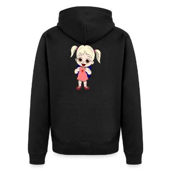lorey.w "Schoolgirl" - Unisex Premium Organic Zip Hoodie - black - Back - Nico (187cm)