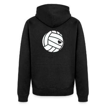 I love Volleyball - Handball / Herz / Geschenk - Unisex Premium Bio Zip Hoodie - Schwarz - Hinten - Nico (187cm)