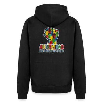 Autisme papa son combat est ma chemise de combat - Veste à capuche bio Premium Unisexe - noir - Dos - Nico (187cm)