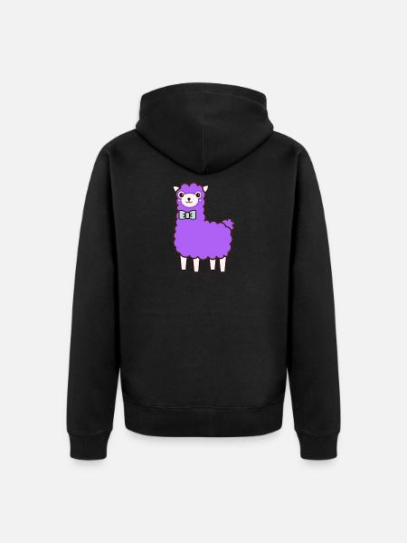 Purple Llama - Unisex Premium Organic Zip Hoodie - black