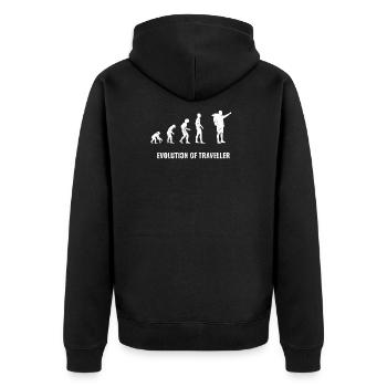 Évolution de Traveler Traveller - Veste à capuche bio Premium Unisexe - noir - Dos - Nico (187cm)