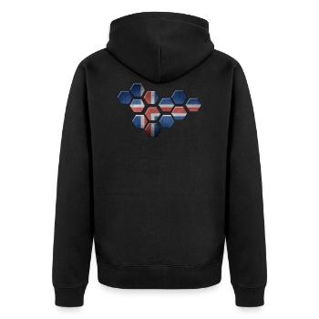 Island - Unisex Premium Bio Zip Hoodie - Schwarz - Hinten - Nico (187cm)