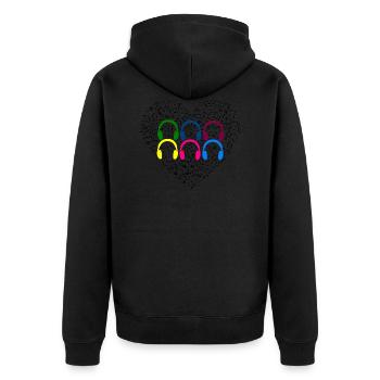 Love Musik - Unisex Premium Bio Zip Hoodie - Schwarz - Hinten - Nico (187cm)