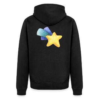 Dessin au crayon coloré - Veste à capuche bio Premium Unisexe - noir - Dos - Nico (187cm)