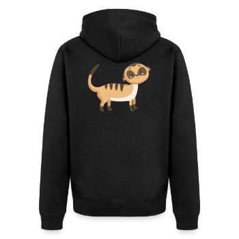 Scharrtier ground female - Unisex Premium Organic Zip Hoodie - black - Back - Nico (187cm)