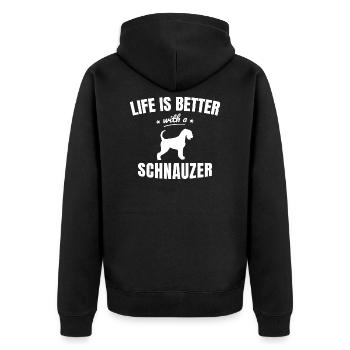 schnauzer - Veste à capuche bio Premium Unisexe - noir - Dos - Nico (187cm)