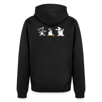 Dabbing Dab Koala Bear Penguin Rabbit Bunny - Unisex Premium Organic Zip Hoodie - black - Back - Nico (187cm)