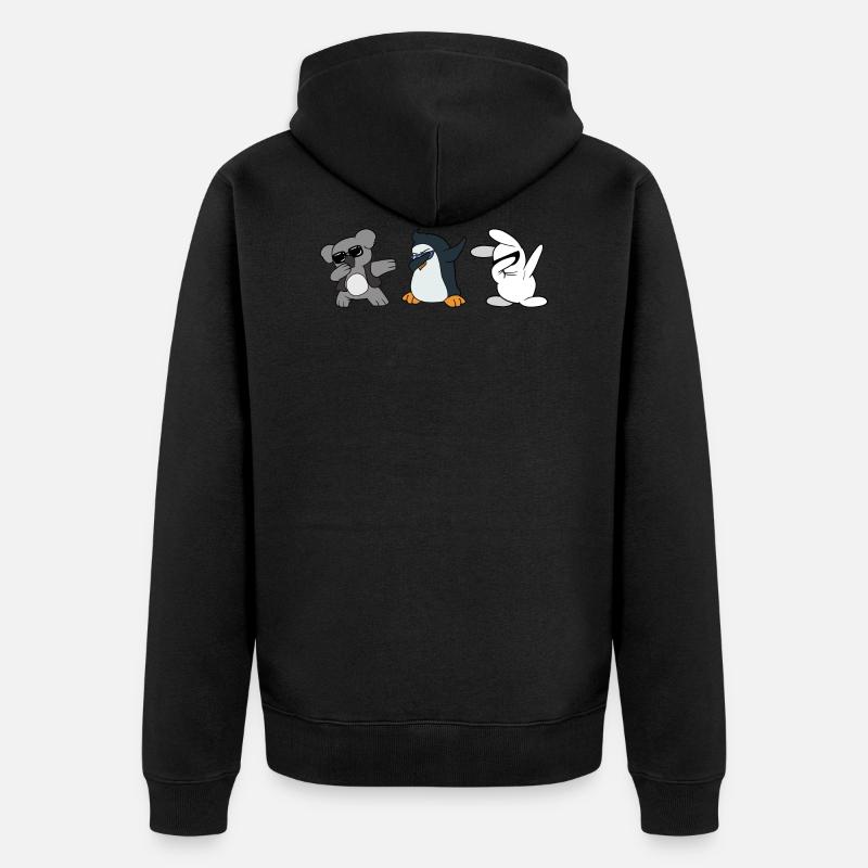 Dabbing Dab Koala Bear Penguin Lapin Lapin - Veste à capuche bio Premium Unisexe - noir