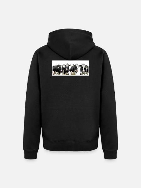 cows - Unisex Premium Organic Zip Hoodie - black