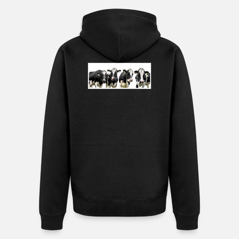 Kühe - Unisex Premium Bio Zip Hoodie - Schwarz