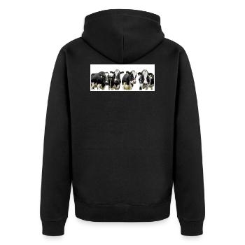 Cows! - Unisex Premium Organic Zip Hoodie - black - Back - Nico (187cm)
