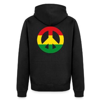 Signe de paix reggae - Veste à capuche bio Premium Unisexe - noir - Dos - Nico (187cm)