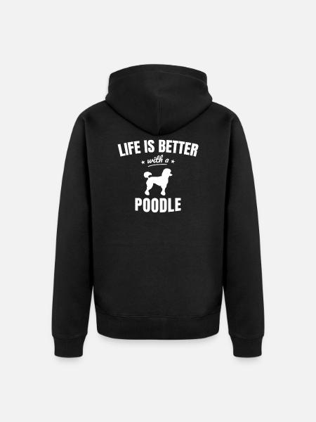 Pudel - Unisex Premium Bio Zip Hoodie - Schwarz