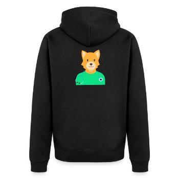 Dogtor Doktor Hund Geschenkidee - Unisex Premium Bio Zip Hoodie - Schwarz - Hinten - Nico (187cm)