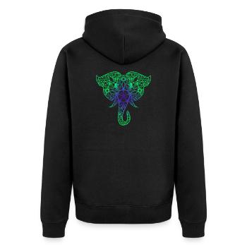 Idée de cadeau coloré de l'éléphant de l'Inde - Veste à capuche bio Premium Unisexe - noir - Dos - Nico (187cm)