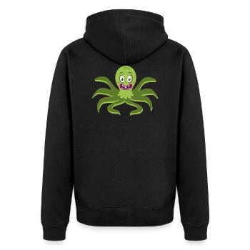 octopus - Unisex Premium Bio Zip Hoodie - Schwarz - Hinten - Nico (187cm)