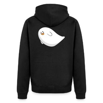 Geist - Unisex Premium Bio Zip Hoodie - Schwarz - Hinten - Nico (187cm)