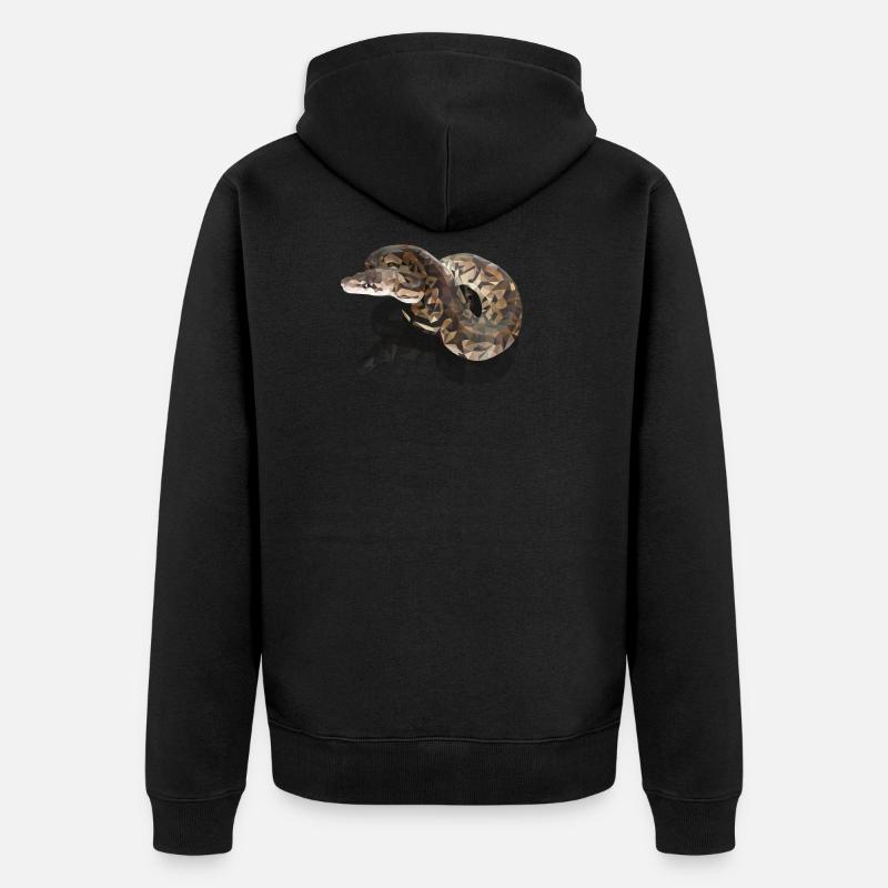 Poly Schlange - Unisex Premium Bio Zip Hoodie - Schwarz