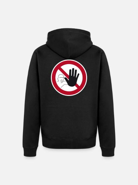Access prohibited sign - Unisex Premium Organic Zip Hoodie - black