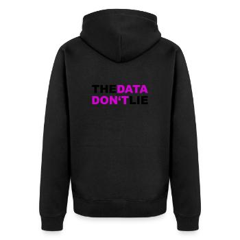 Data Datenschutz DSGVO Geschenk - Unisex Premium Bio Zip Hoodie - Schwarz - Hinten - Nico (187cm)